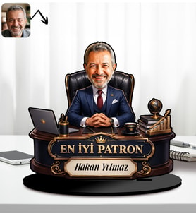 BK Gift Kişiye Özel Patron Tasarımlı Karikatür Biblo
