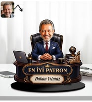 BK Gift Kişiye Özel Patron Tasarımlı Karikatür Biblo