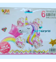 Unicorn Konfetli 6 Lı Folyo Balon Set
