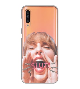Samsung Galaxy A70 Uyumlu Taylor Swift Tasarımlı Şeffaf Telefon Kılıfı