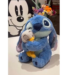 Ördeğe sarılan sevimli stitch 30 cm peluş oyuncak stitch ördek