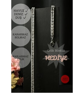 İnce Küba Model Çelik Zincir Çocuk Kolye Bileklik Takımı Karma Serisi