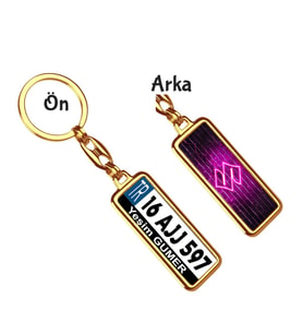 Kişiye Özel Suziki Neon Pembe Logo Tema Plaka Anahtarlık (Altın)