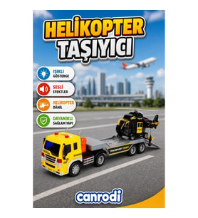 Maxx Wheels 1:16 Sesli Işıklı Transporter Tır Uçak ve Helikopter Taşıyıcı Seti 40 cm