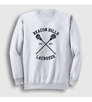 Presmono Unisex Beyaz Beacon Hills Lacrosse Dizi Teen Wolf Sweatshirt 330657tt (Beyaz)