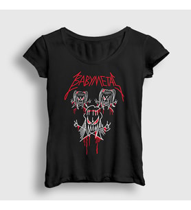 Presmono Kadın Siyah Band Müzik Babymetal T-Shirt 526419tt