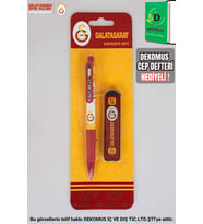 "DEKOMUS CEP DEFTERİ HEDİYELİ" LİSANSLI GALATASARAY VERSATİL UÇLU KALEM VE 0.7 MM UÇ 2'Lİ SET
