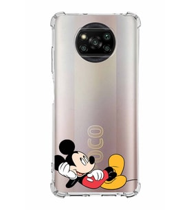 Xiaomi Poco X3 Köşe Korumalı Antişok Kapak Mickey Mouse Tasarımlı Şeffaf  Kılıf