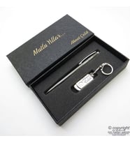16GB. İsme Özel Full Metal Usb Bellek + Scrikss İsme Özel Kalem Seti - Titanyum Krom