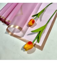 20sayfa-çiçek Buket Kağıdı&paketleme Mazemesi Rose Pembe Kenarlı Çerçeve Pembe Mat Opp 55x55cm