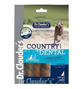 Dr.Clauder's Country Dental Snack Domuz ve Balık Derili Orta Irk Köpek Ödül Maması 120gr