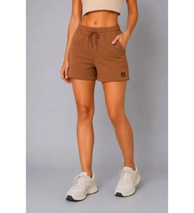 Dokuma Kumaş Cepli Bağcıklı Regular Fit Yazlık Şort - Kahverengi