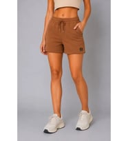 Dokuma Kumaş Cepli Bağcıklı Regular Fit Yazlık Şort - Kahverengi