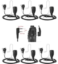 6 adet telsizler için akustik tüp kulaklık şeffaf spiral kulak içi telsiz kulaklığı baofeng  bf-999s bf-888s bf-777s uv-82 zt-v68