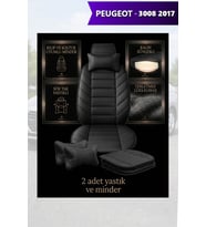 peugeot 3008 2017 Koltuk ve Kılıf uyumlu Siyah Lüks Yastık Minder 2 Minder 2 Yastık