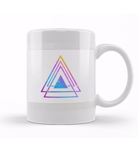 Colorful Abstract Triangle illustration Kupa Bardak Porselen