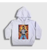 Presmono Unisex Çocuk Beyaz Explosion Chuck Norris Kapüşonlu Sweatshirt 257138tt