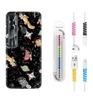 Tecno Spark 6 6 Go 8C 8 Pro 7 7 Pro Kılıf Kablo Koruma Spiral Silikon Planet Animals 1771
