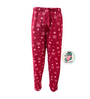 Cepsiz Kışlık Polar Kadın Pijama Altı Tek Alt Je34 - Çorap Hediyeli (Kırmızı)