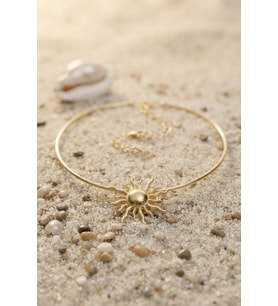 Güneş Model Gold Renk Choker Kadın Kolye TJ-BKO11152