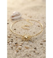 Güneş Model Gold Renk Choker Kadın Kolye TJ-BKO11152