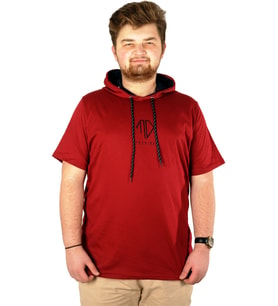 Mode XL Büyük Beden Bisiklet Yaka Kapşon Skyrider 21118 Bordo