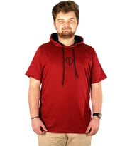 Mode XL Büyük Beden Bisiklet Yaka Kapşon Skyrider 21118 Bordo