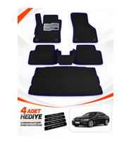 e-biz BMW 5 SERİSİ-F10-SEDAN (2011-2013) Uyumlu EVA Oto Paspas Bagaj Paspası Dahil Siyah-Lacivert