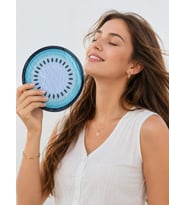 Katlanır Mini Çantalı Kivi Desenli El Yelpazesi 20 cm Taşınabilir Yazlık Plaj Kamp Seyahat Serinletici Yelpaze