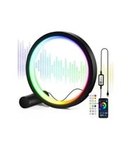 YENİLZD  Masaüstü Müzik Ritim Gece Lambası 10 İnç Akıllı RGB RENKLİ  25cm Alüminyum Halka Led Işığı Masa Lambası RGB