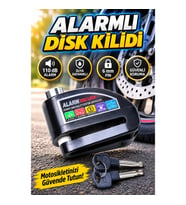 110dB Çift Modlu Alarmlı Disk Kilidi – 6 mm Pin, Suya Dayanıklı
