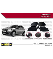 Dacia Sandero Havuzlu 3D Paspas Niken Siyah 2013 Sonrası