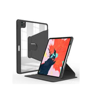 Apple iPad Pro 12.9 2022 M2 Uyumlu Kılıf Zore Nayn Dönebilen Standlı Kılıf (Siyah)