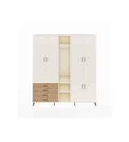 Hyperion Dolap 14 Raflı 4 Çekmeceli Tek Askılı 220x44x243 Aytaşı-Aytaşı/Çam