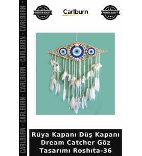 Özel Üretim Dekoratif Bohem Duvar Süsü Rüya Kapanı Düş Kapanı Dream Catcher Göz Tasarımı Roshıta-36