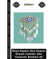 Özel Üretim Dekoratif Bohem Duvar Süsü Rüya Kapanı Düş Kapanı Dream Catcher Göz Tasarımı Roshıta-36