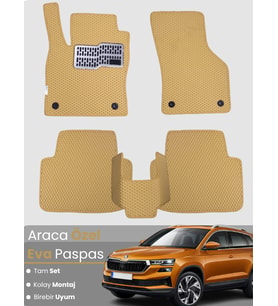 SKODA KAROQ (2018-2024) Uyumlu EVA Paspas Tam Set–Oto Paspas,Araca Özel,Kolay Montaj