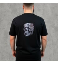 CZMD Anatomical Black Skull T-Shirt – %100 Pamuk Kurukafa Baskılı (Düz Siyah)