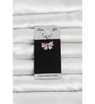 316L Cerrahi Çelik Pembe Fiyonk Model Göbek Piercing