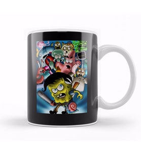 Evil Dead SpongeBob Süngerbob Kupa Bardak Porselen