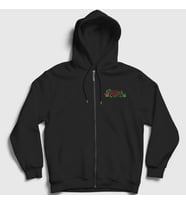 Presmono Unisex Siyah Rose Bullet For My Valentine Fermuarlı Kapüşonlu Sweatshirt 23430tt