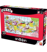 Anatolian 110 Parçalık Eğitici Puzzle / Türkiye Haritası İller - Kod 7401
