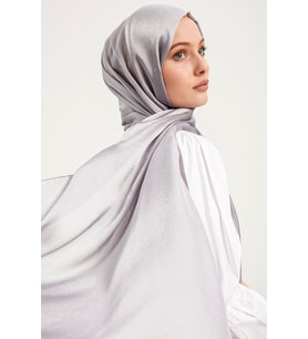 Şaless Tesettür Kadın Janjanlı Krinkıl Abiye Şal-siyah- 70x190cm (Gümüş)