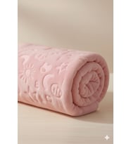 Yumuşak Dokulu Kabartma Desenli Peluş Bebek Battaniyesi (Pembe)