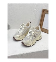 Guja 26y323 Kadın Kalın Taban Simli Sneaker Ayakkabı (Bej)
