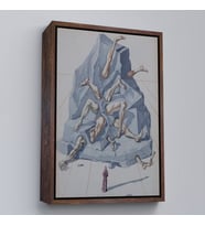 Çerçeveli Salvador Dali - İlahi Komedya Tablosu (Kahverengi)
