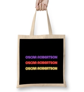 Oscar Robertson- Basketball gifts Vintage Retro Rainbow Quotes For BOYS AND Dad Bez Çanta Uzun Saplı