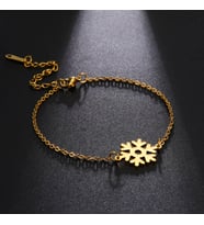 Kişiye Özel 925 Ayar Gümüş Kar Tanesi Bileklik (Gold)