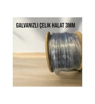 3mm Galvaniz Çelik Halat 155 Metre (Çok Renkli)
