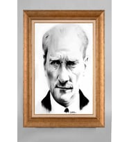 Çerçeveli Paspartulu Atatürk Tablo a225 (Gold)